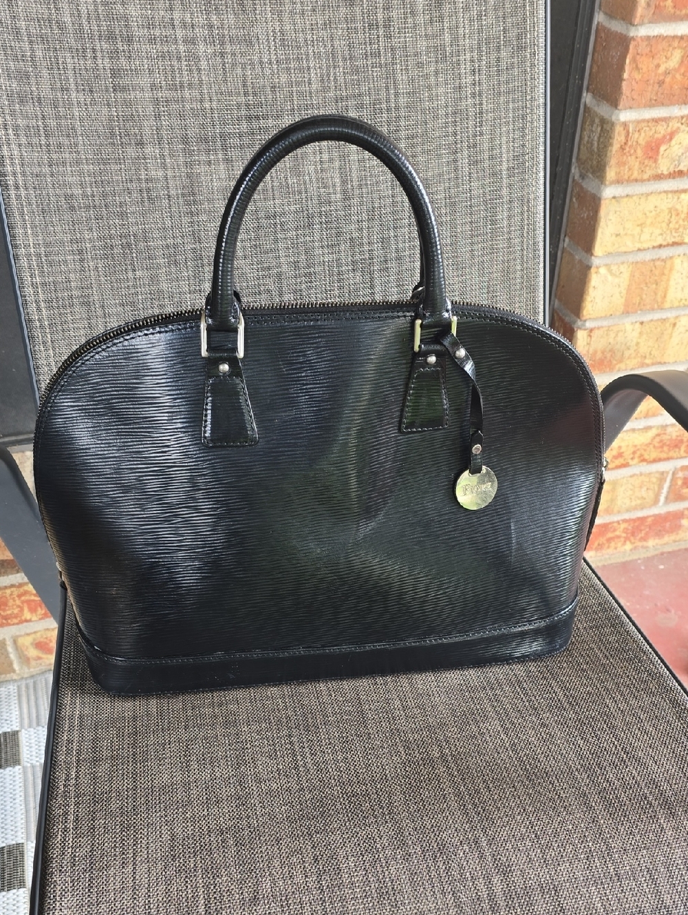 Black Fiore Dome Satchel Handbag